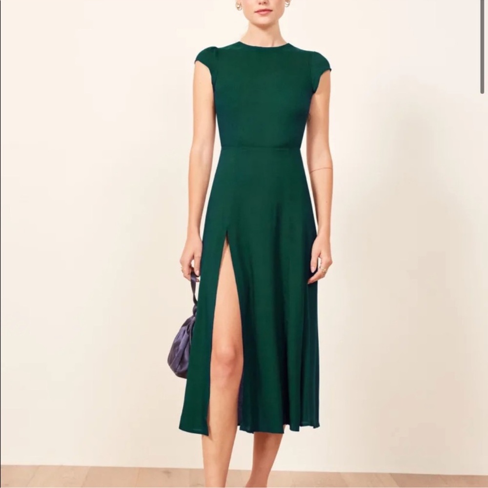 Reformation Green Midi Dress